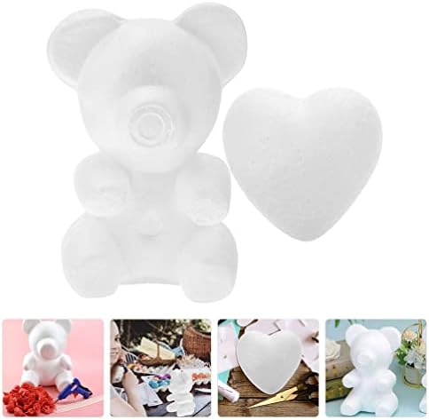 Abaodam Rotidget zanat 2pcs medvjed u obliku srčanog u obliku srčanih bijelih DIY zanatski kalup za cvijeće uređenje poklona vjenčani zabavni ukrasi zanata