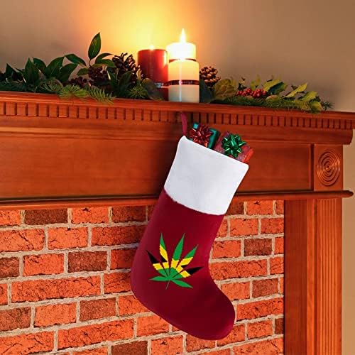Leap Jamaica Flog Božić viseći čarape za čarape za Xmas Tree Streeplace Holiday Home Decor