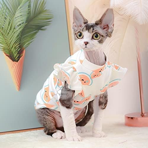 Toysructin sphynx mačka bez kose, lubenica uzorak mačka majica mačke za kut za pulover Odjeća sa