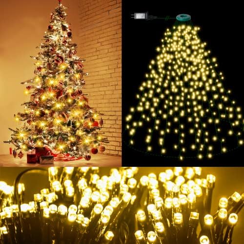 Božićne svjetlosne svjetla - božićne svjetlo za drvo 400LED vodootporan, 6.6ft x 8 naljepnica Božićne