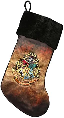 Harry Potter Hogwarts Crest baršun božićna čarapa Standard Brown