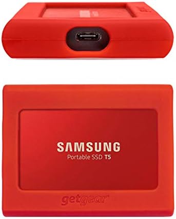 getgear Silikonski branik za Samsung prijenosni SSD T5, jak-amortizer, otporan na klizanje-Crvena