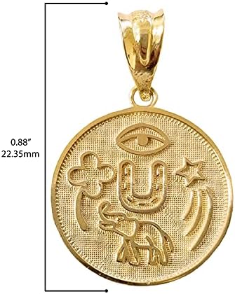 Privjesak Talisman za okruglu novčić medalju od 10k žute, bijele ili ružičastog zlata-izbor metala