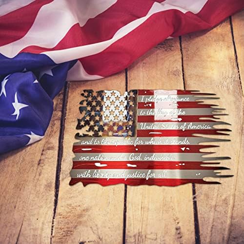 Kehome Božićni kamin Garland Srebrna nezavisnost vojnika SAD-a u SAD-u zastava metala kovanog željeza zidni ukras