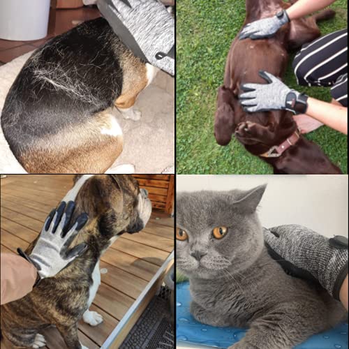 Petsfellow Pet Grooming rukavice za uklanjanje dlaka, Linjanje, kupanje & rukavice za uklanjanje dlaka, lijeva & desna ruka, za Mačke, Psi & Konji, kratki, srednji & dugo krzno, 1 par
