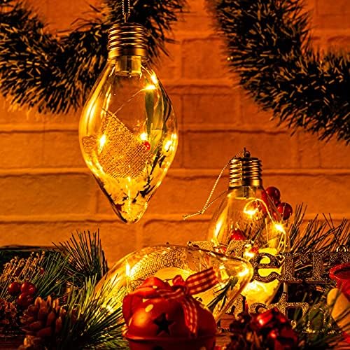LED Božićna sijalica za punjenje prozirna plastična sijalica za punjenje DIY sijalica viseća božićna jelka ukrasi sa visećim užetom za DIY zanate, slatkiše, ukras za zabavu
