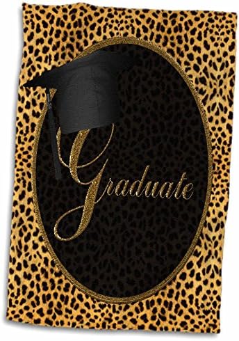 3Droza Cheetah Print maturant kapa sa zlatnim blesom za diplomu. - Ručnici