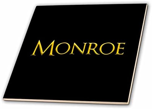 3drose Monroe zajedničko ime za dječaka u Americi. Žuta na crnoj amajliji-pločicama