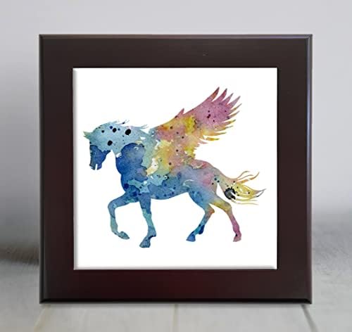 Pegasus Plava Apstraktna Akvarelna Umjetnost Dekorativna Pločica