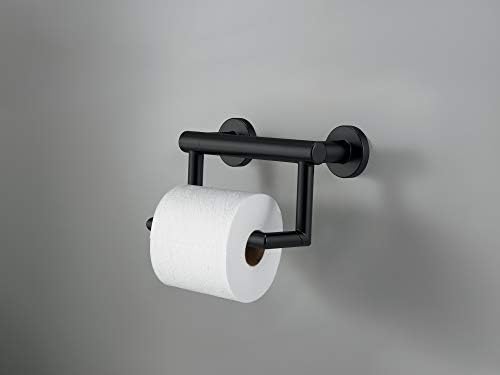 Delta Faucet 41550-BL Decor Savremeni toaletni držač papira sa šipkom za pomoć, mat crna