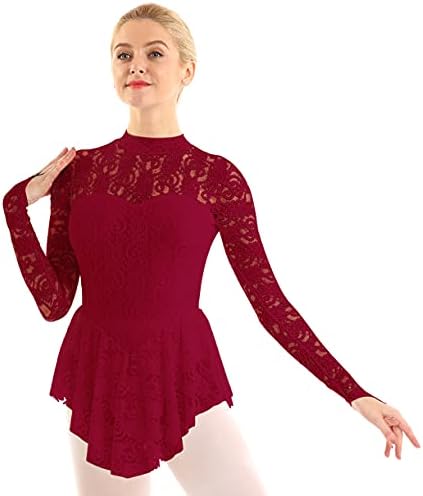 easyforever ženske odrasle lirske figure za klizanje duge rukave baletne plesne gimnastičke triko