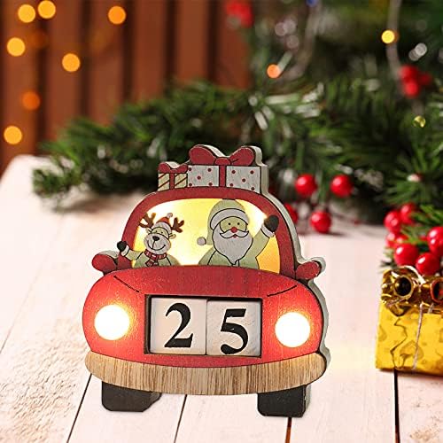 i Božić drveni ukrasi ukrasi ukrasi Creative Car kalendar sa svjetla Božić Home Decor Glow ladica sa zvučnikom
