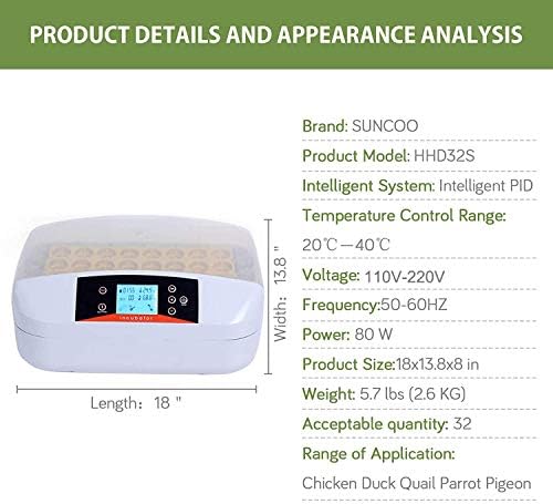 ALREMO 103234536 Digitalni 32 inkubator za jaja Hatcher Automatska kontrola temperature okretanja peradi