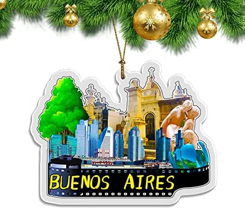 Argentina Buenos Aires Božićni ukras prozirni akrilni dvostrani ukras na privjeskom Turistički suvenir