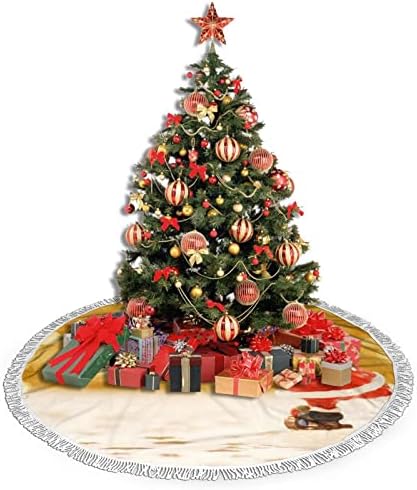 Santa Claus Christmas Drvo suknje, Xmas Tree suknje Mat sa reselom za odmor za vjenčanje Dekor 48