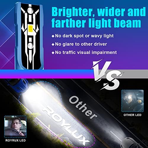 ROYLUX H11/H9/H8 kratka svjetla 9005 / HB3 duga svjetla LED Sijalice Combo,350% Svjetlina 6000K hladno bijela Mini veličina, pakovanje od 4