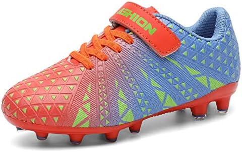 ASHION Unisex-dječje nogometne kopče za dječake djevojčice travnjak čvrste prizemne nogometne cipele bez kravate izdržljive