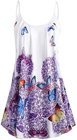 terbklf ženske špagete trake Floral& leptir štampana plaža Swing haljina Plus Size haljine za žene Casual