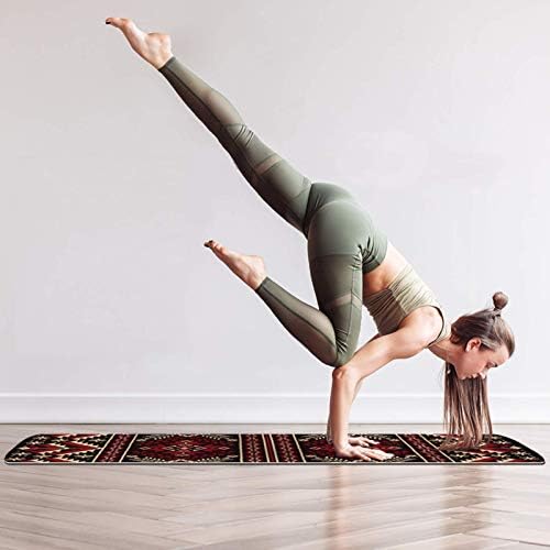 Unicey debela neklizajuća Vježba & amp; fitnes 1/4 prostirka za jogu sa bešavnim uzorkom Retro Print za Yoga