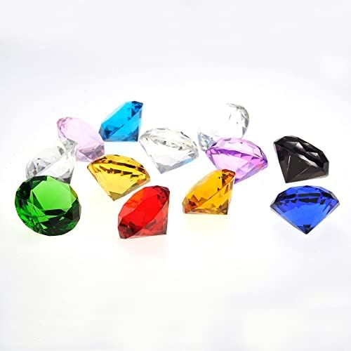 Powertrc Glass Diamond Pirate Gems | Kristalni nakit za blago za ukrašavanje komoda ili zabave | Set od 12 dijamanata 30 mm Veličina | Dolazi s poklon kutijom