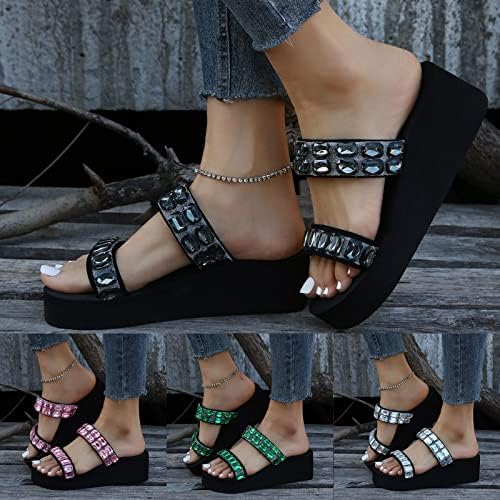 Sandale za žene Ljetni modni modni debeli klin sandala dijamantni klizanje na papuče udobne sandale platforme