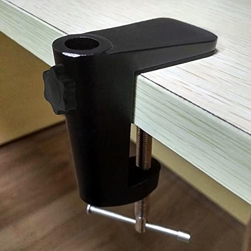 RTNLIT univerzalni C oblik Stezaljka za montažu stola za mikrofon ovjes Nosač nosača makaze sa podesivim vijkom za pozicioniranje, odgovara Do 2,16/5,5 cm debljine radne površine-Crna