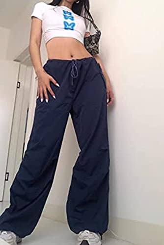 Žene prevelike teretne hlače Baggy Vintage ravno nogu Cargo Y2K pantalona 90s Goth seksi niski rid