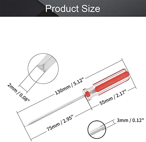 Utoolmart trokut odvijač, 2,0 mm magnetni trokut vijak odvijač, 75mm 45 # čelična osovina, sa 55 mm plastičnom ručicom, za popravak zanata za poboljšanje kuće, 3 kom