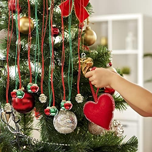 Nuobesty Kids Lanyard 12pcs Božićna ogrlica zvona Jingle Bell ogrlice Božićno drvce Bell ukrasi Xmas