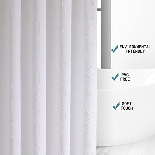 SimpleKailyn White Curkin za tuširanje zavese za tuširanje za hotele Dekor za tuširanje, 3D Geometrijski reljefni teksturirani savremeni zastor za tuširanje, izdržljivi i vodootporni, 72x72 inčni