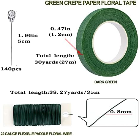 Kollase cvjetni komplet za aranžman, cvjećarska oprema, 22 mjerač zelene fleksibilne vesla, zelena cvjetna