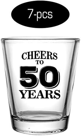 Veracco Cheers to 50 Years shot Glasses rođendanski poklon za nekoga ko voli piti Bachelor 50th Funny Party Favors pedeset i Fabulous 7 paket