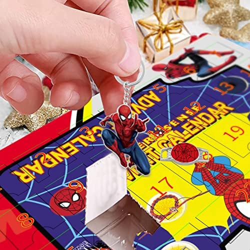 Advent Calendar 2022 Božićni kalendar odbrojavanja Sa 24kom jedinstveni poklon za djevojčice i dječake slijepa kutija DIY Creative Spider Super Hero Decor Charm narukvica privjesak za ključeve broš za djecu