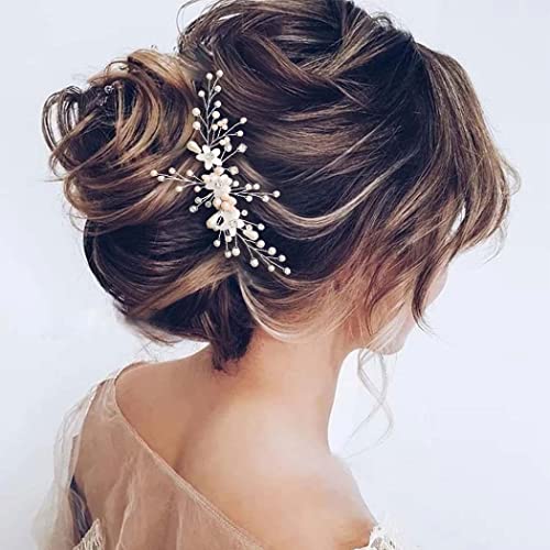 Gorais Bride Wedding Hair češalj Srebrna Opal Pearl Bridal Hair Clip cvijet komad kose Perla Hair Accessories