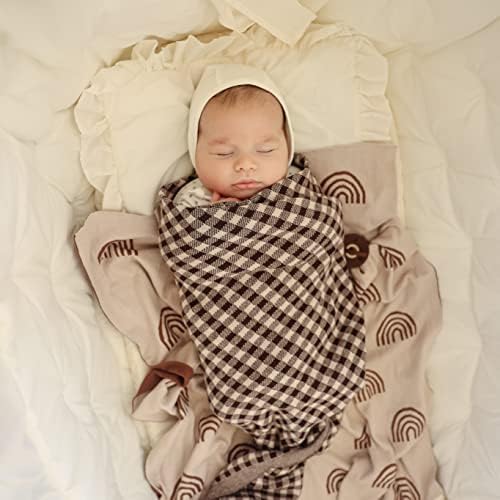 Luksuzni pleteni debeki pokrivač - mekani fini pamučni prekrivač - koristite kao primanje Swaddling Crib kolica s rasadnikom Unisex rodna neutralna za novorođenčad dečake i devojke
