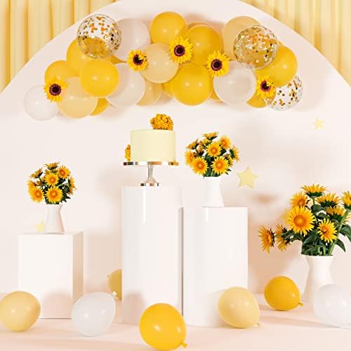 TUPARKA 12 inča baloni od žutog bijelog zlata od konfeta 60 pakovanja pastelno žuti bijeli balon za zabavu za suncokretove Pčele tema rođendanski tuš za bebe potrepštine za zabavu