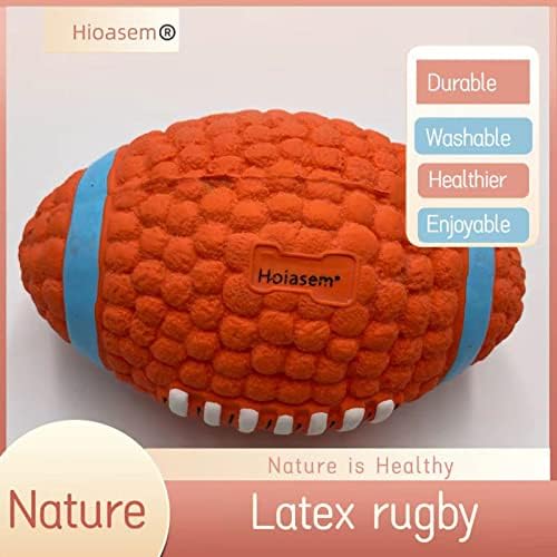 Hoiasem 4 Pakovanje srednje Škripavo lateks igračka za pseće lopte fudbal Ragbi dohvati interaktivna igračka za srednje male pse