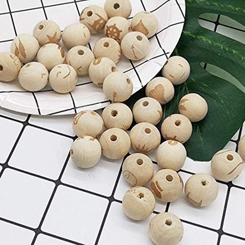 300pcs 20 mm drvene perle Natural Nedovršene okrugle drvene pepele odsječene perle za izradu uređenja