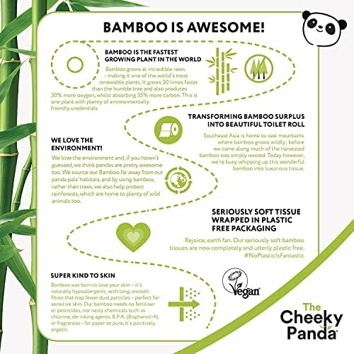 Cheeky Panda - Bambusove kuhinjske rolne | Skupna kutija od 10 rola | Biorazgradiv, višenamjenski, bez plastike, ekološki prihvatljiv, super upijajući, jak i održiv