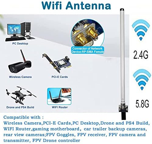 SIGNALPLUS 2.4 G 5.8 G Dvopojasna Svesmjerna Vanjska WiFi antena visokog pojačanja 2.4/5.8 GHz IEEE 802.11 a/b/G i 802.11 ac aplikacije