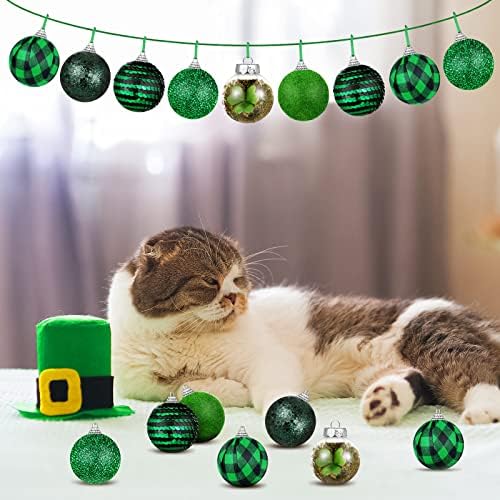 12 kom St. Patrick ornament Ball Green Shamrock viseća Lopta Ornament Good Luck Charms ukrasi