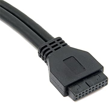 NFHK USB 3.0 dual portovi Ženski vijak montira tip na matičnu ploču 20pin zaglavlje kabela crna