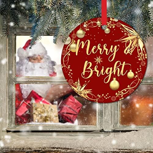 Božić Ornament Merry & amp ;Bright Božić dekoracije za drvo zlato pahuljica loptu vijenac Božić ukrasi za djecu