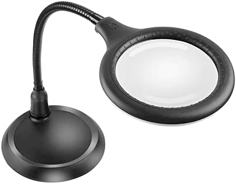 Delixike 5x lampa za uvećanje sa mogućnošću zatamnjivanja, lupa bez velikih ruku sa svetlom i postoljem