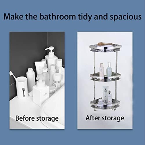 Srhmyww kupaonice, polica za kupaonicu u 304 perforacija od nehrđajućeg čelika, 1 slojna trokutasta košara na