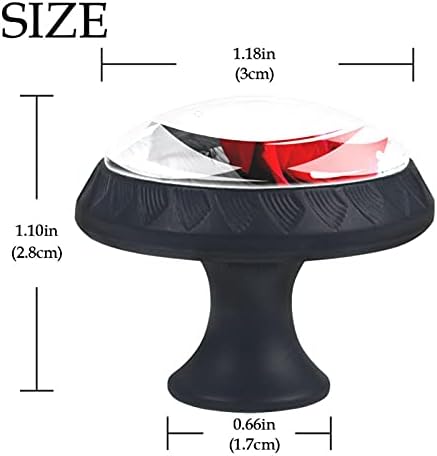 Lagerery dugmad za ormariće ploča crvena ruža ladice dugmad Crni namještaj dugmad za kristalno staklo okovi za hardver moderna okrugla dugmad za kuhinjsko kupatilo 4 kom 1,38×1,10 in