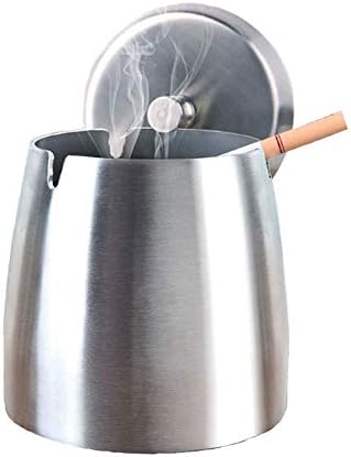 Zatvoreni vanjski pepeljara sa poklopcem za cigarete, okrugli nehrđajući čelik Vjetrootporno / kiše pepeljara