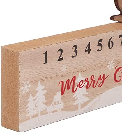 Božićni kalendar odbrojavanja stola,blok odbrojavanja radne površine Moderan drveni kalendar odbrojavanja