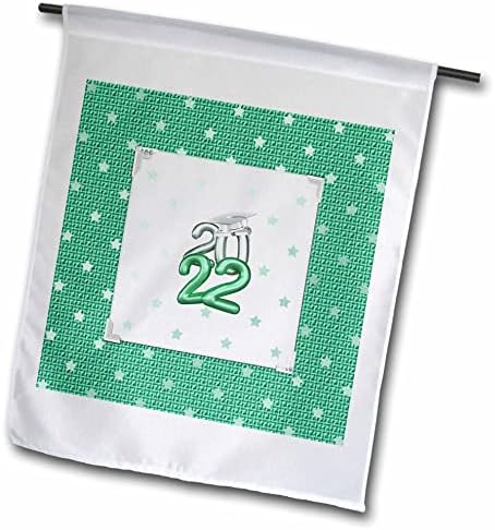 3Droza slika 2022 brojeva balona, ​​kapa i diploma, dizajn zvijezda, zelena - zastava