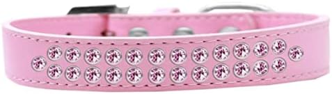 Mirage PET proizvodi Dvo reda svijetli ružičasti kristalno svijetlo ružičasti ovratnik za pse, veličine